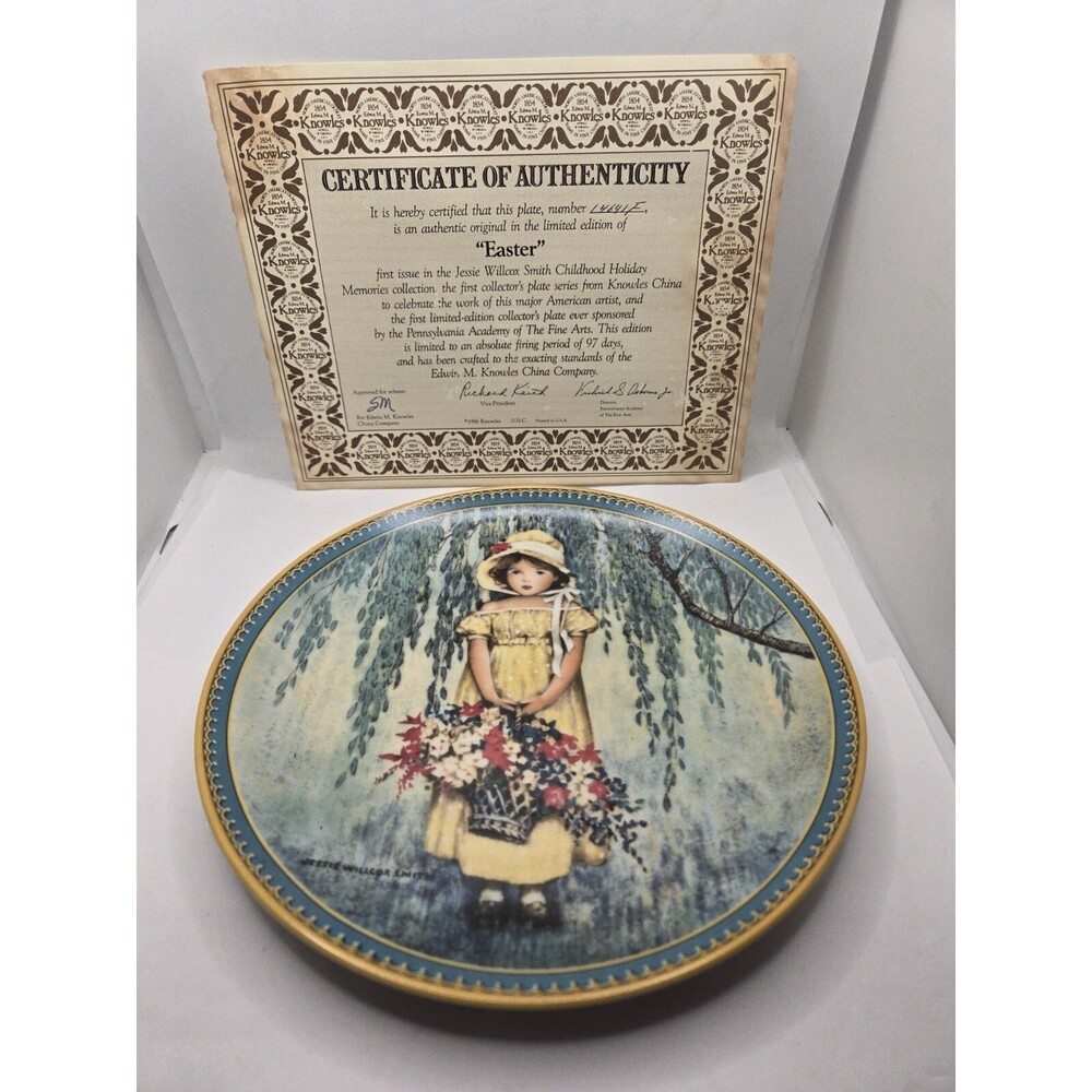 Knowles 1986 Collector Plate "Easter" by Jessie Willcox Smith